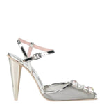 Ras - Women's Mesh Jewel Ankle Strap High Cone Heel Pumps