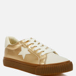 Rag Company - Women's Jumping Jacks Metallic Faux Leather Star Sneakers