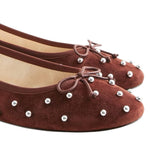 J.Crew - J. Crew Suede Round Toe Andi Ballet W Studs Warmed Walnut Us W9 Cm926