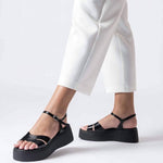 Wonders - Women's Leather Platform Shoes