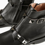 All Black - Women's Pyramid Stud Boots