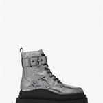 Michael Kors - Women's Colby Crackled Metallic Leather Combat Boots