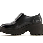 Andrea - Women's Chunky Sole Heeled Patent Moccasins