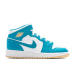 Jordan 1 Mid (GS) - Aquatone/Celestial Gold/White