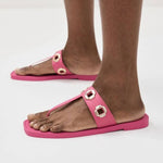 Larroude - Women's Milan Thong Squared Toe Slip-on Sandals
