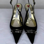 Monique Lhuillier - Women's Suede Slingback Pointed Toe High-heel Pumps