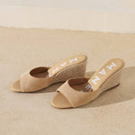 Manebi - Women's Soft Suede Mule Wedge Espadrille