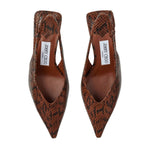 Jimmy Choo - Women's Snake Printed Leather Slingback Heels