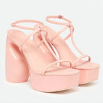Cult Gaia - Women's Platform Heel T-straps Sandals