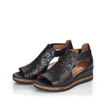 Rieker - Women's Perf Mid Wedge Sandals