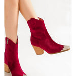 Beast Fashion - Women's Dakota Velvet Western Booties