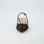 Cushionaire - Women's Buzz Kitten Heel Sling Back Tweed Dress Shoe