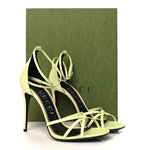 Gucci - Womens Charlotte Nappa Gg Ankle Strap High Heeled Sandals