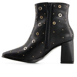 Andrea - Women's Medium Heel Riveted Ankle Booties