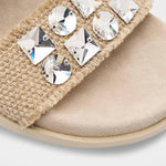 Pedro Garcia - Women's Dilys Two-band Embellished Frayed Linen Sandals