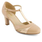 Andrea - Women's T-strap Bicolor Pumps