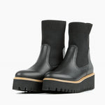 All Black - Women's Flatform Sock Boots