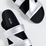 Roam - Women's 7 Slide Vegan Leather Flat Slip-on Sandals