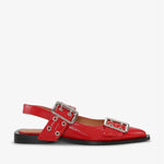 Ganni - Women's Feminine Buckle Ballerina Shoes