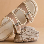 Oasis Society - Women's Eugenia Embroidered Raffia Platform Slide