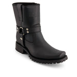 Forastero - Men's Leather Biker Boots With Zipper Closure