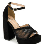 Andrea - Women's Mesh Block Heel Sandal