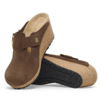 Birkenstock - Women's Fanny Ring Buckle Suede Leather Wedge Shoes