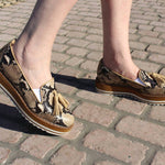 Michele Lopriore - Women's Cassidy Snakeskin Platform Loafers