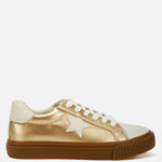 Rag Company - Women's Jumping Jacks Metallic Faux Leather Star Sneakers