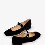 Penelope Chilvers - Women’s Low Mary Jane Diamante Velvet Shoes