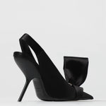 Salvatore Ferragamo - Women's Erica Slingbacks Satin With Asymmetric Bow Pump