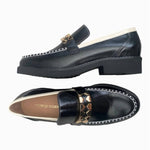 All Black - Women's Clip And Stitch Loafer Shoe
