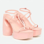 Cult Gaia - Women's Platform Heel T-straps Sandals