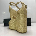 Larroude - Women's Raffia Wedge Sandals