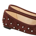 J.Crew - J. Crew Suede Round Toe Andi Ballet W Studs Warmed Walnut Us W9 Cm926