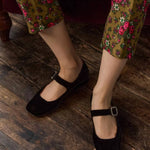 Penelope Chilvers - Women’s Low Mary Jane Diamante Velvet Shoes