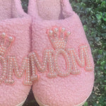 Fashion City - Women's Crown Mom Fuzzy Slippers