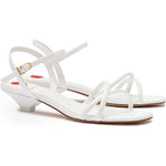 Larroude - Women's Charlotte Strappy Patent Leather Kitten Heel Sandals