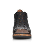 Rieker - Women's Perf Mid Wedge Sandals