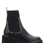 Dolce Vita - Women's Leather Knit Chelsea Platform Stud Boot