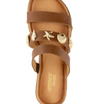 Andrea - Women's Decorative Shell And Starfish Charms Sandal