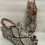 Corkys Footwear - Women's Snake Peep Toe Wedge Sandal