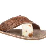 Roper - Women's Delilah Two Strap Tooled Leather Sandal