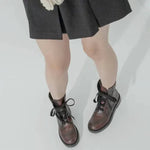 All Black - Women Pelle Brunito Combat Boot