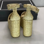 Larroude - Women's Raffia Wedge Sandals
