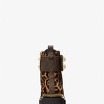 Michael Kors - Women's Haskell Studded Leopard Calf Hair Combat Boots