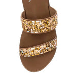 Yellowbox - Women's Deloris Two Strap Rhinestones Sandals