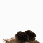 Aquazzura - Women's Powder Puff Pom Pom Flat Slides