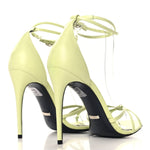 Gucci - Womens Charlotte Nappa Gg Ankle Strap High Heeled Sandals
