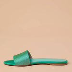 Gedebe - Women's Satin Rhinestone Embellished Flats